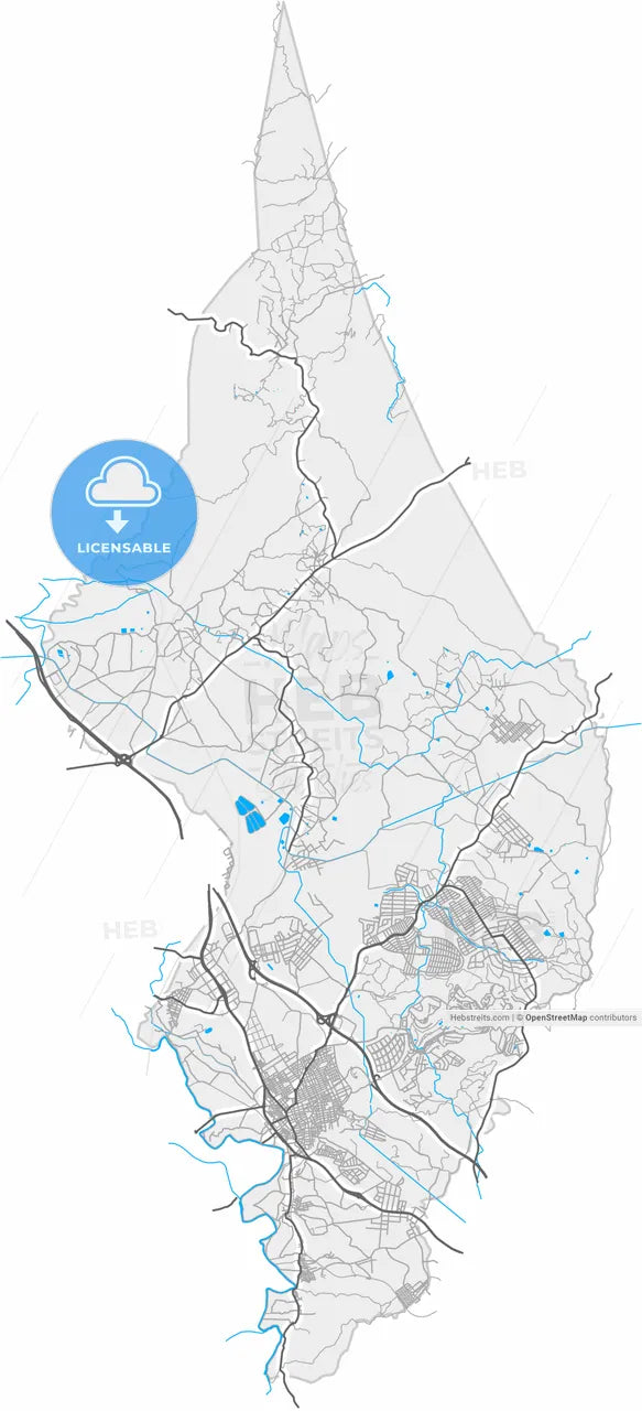 Molina de Segura, Murcia, Spain, high resolution vector map - Instant download PDF and JPG
