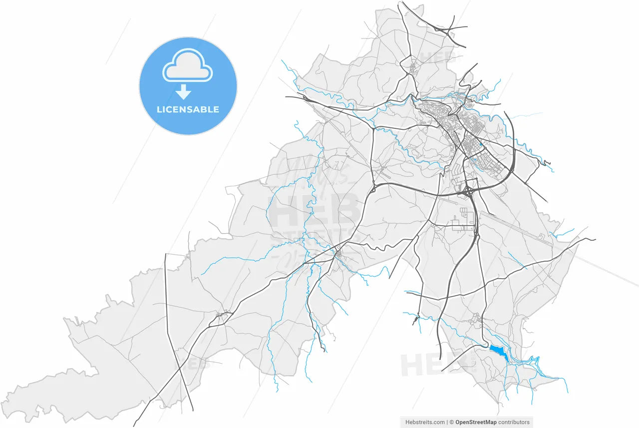 Segovia, Spain, high resolution vector map - Instant download PDF and JPG