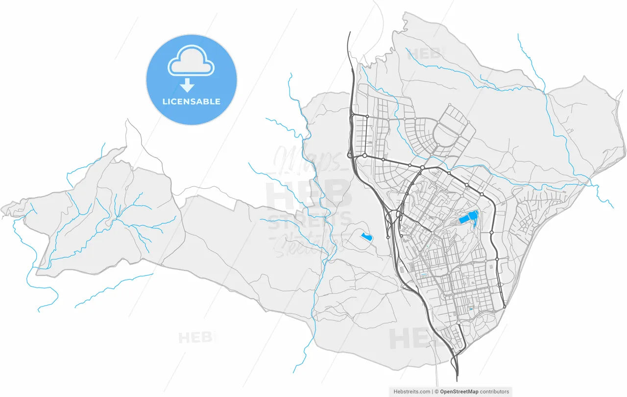 Tres Cantos, Madrid, Spain, high resolution vector map - Instant download PDF and JPG