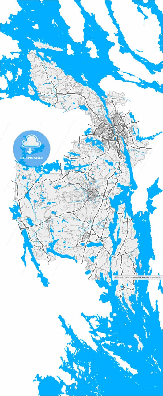 Södertälje, Sweden, high resolution vector map - Instant download PDF and JPG