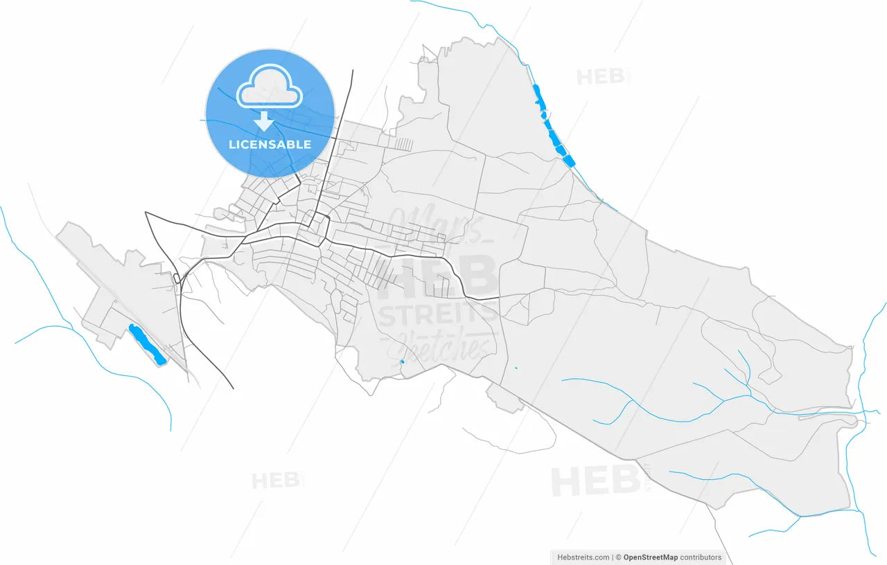 Mykolaiv, Mykolaiv Oblast, Ukraine, high resolution vector map - Instant download PDF and JPG