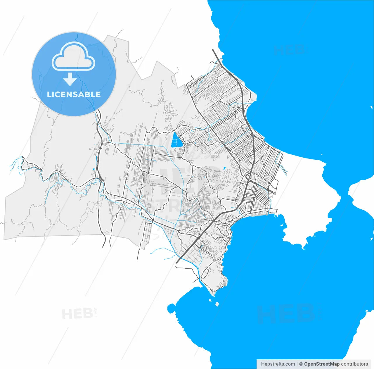 Sao Jose, Brazil, high resolution vector map - Instant download PDF and JPG