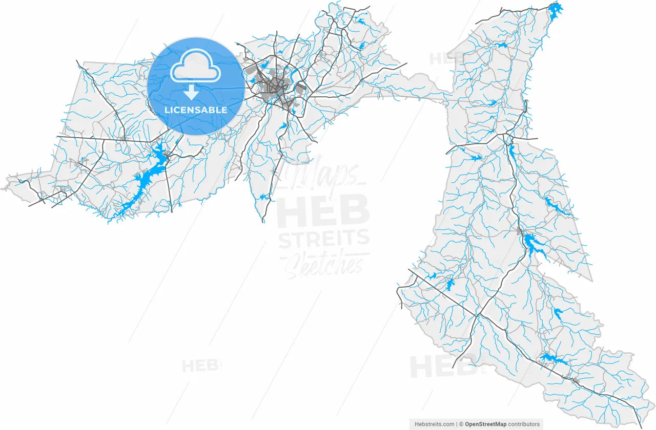 Sobral, Brazil, high resolution vector map - Instant download PDF and JPG
