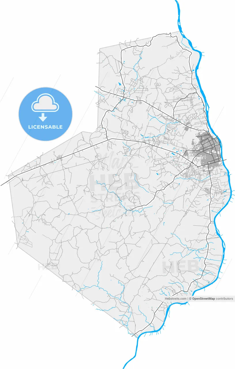 Timon, Brazil, high resolution vector map - Instant download PDF and JPG