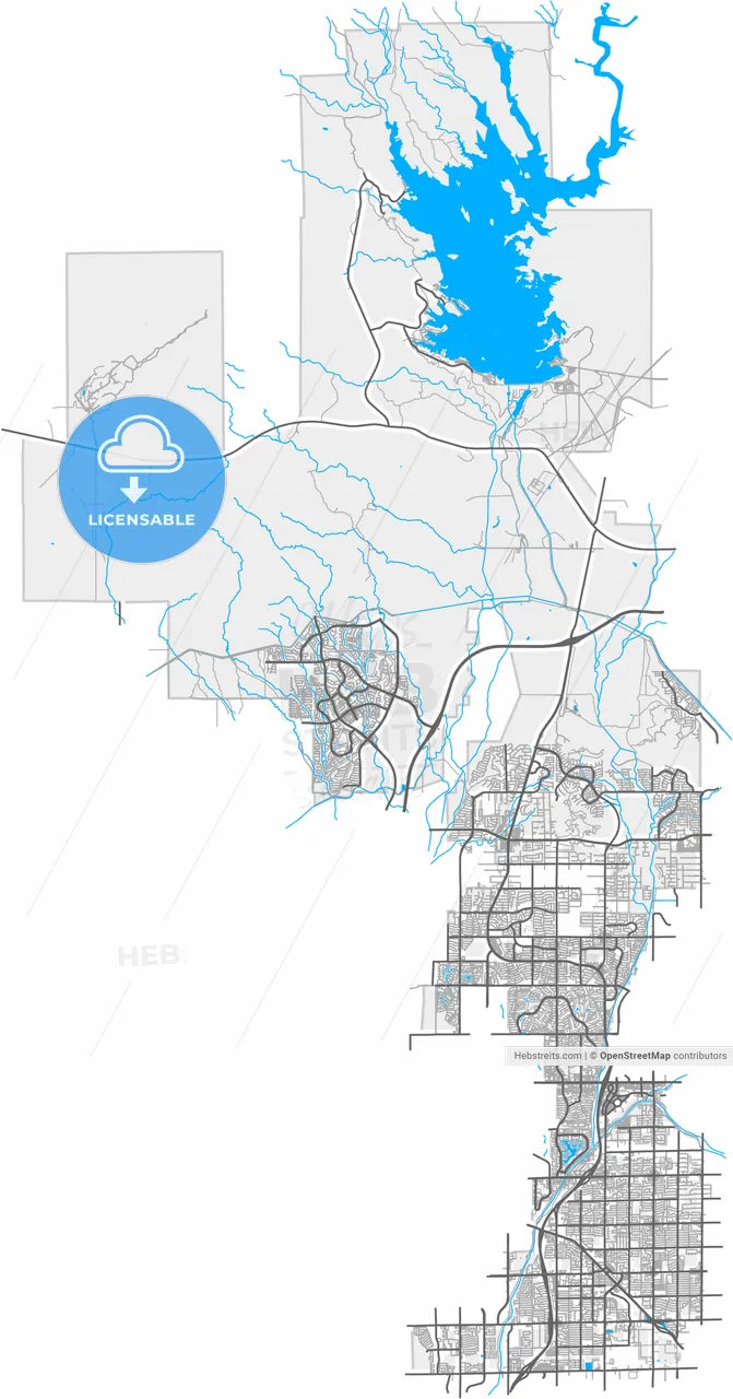 Peoria, Arizona, United States, high resolution vector map - Instant download PDF and JPG