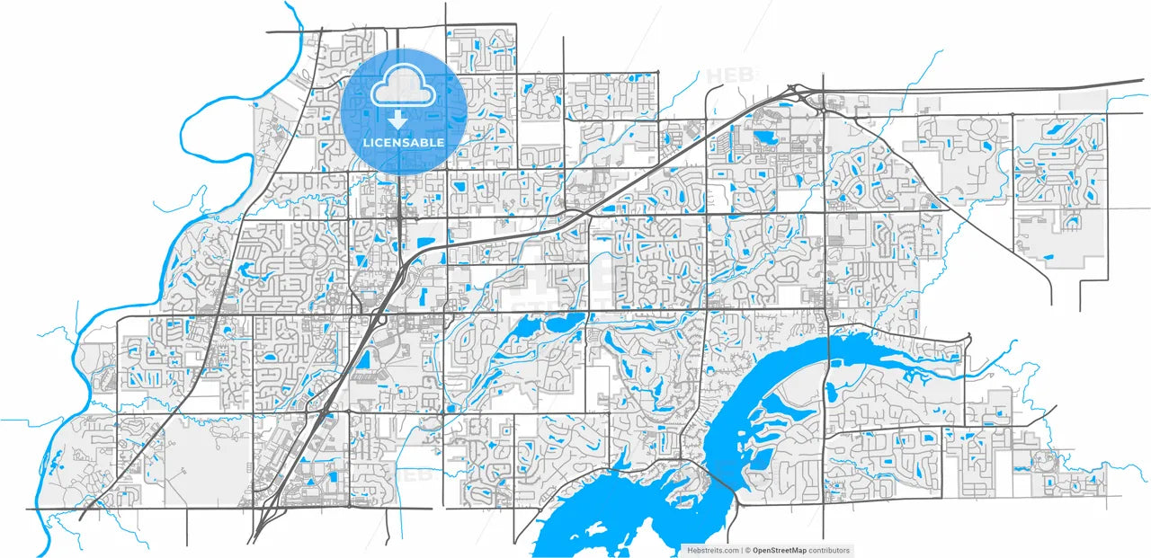 Fishers, Indiana, United States, high resolution vector map - Instant download PDF and JPG