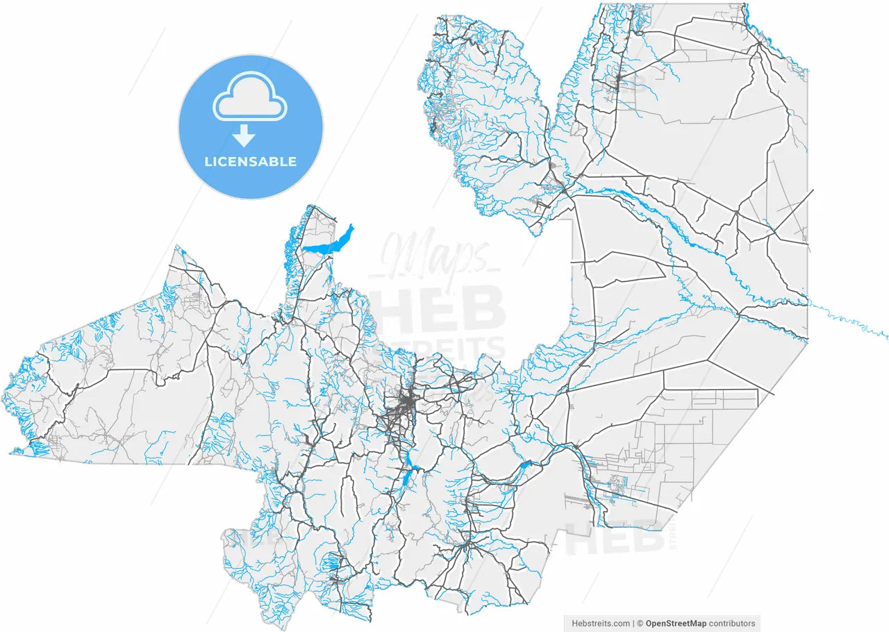 Salta, Argentina, high resolution vector map - Instant download PDF and JPG