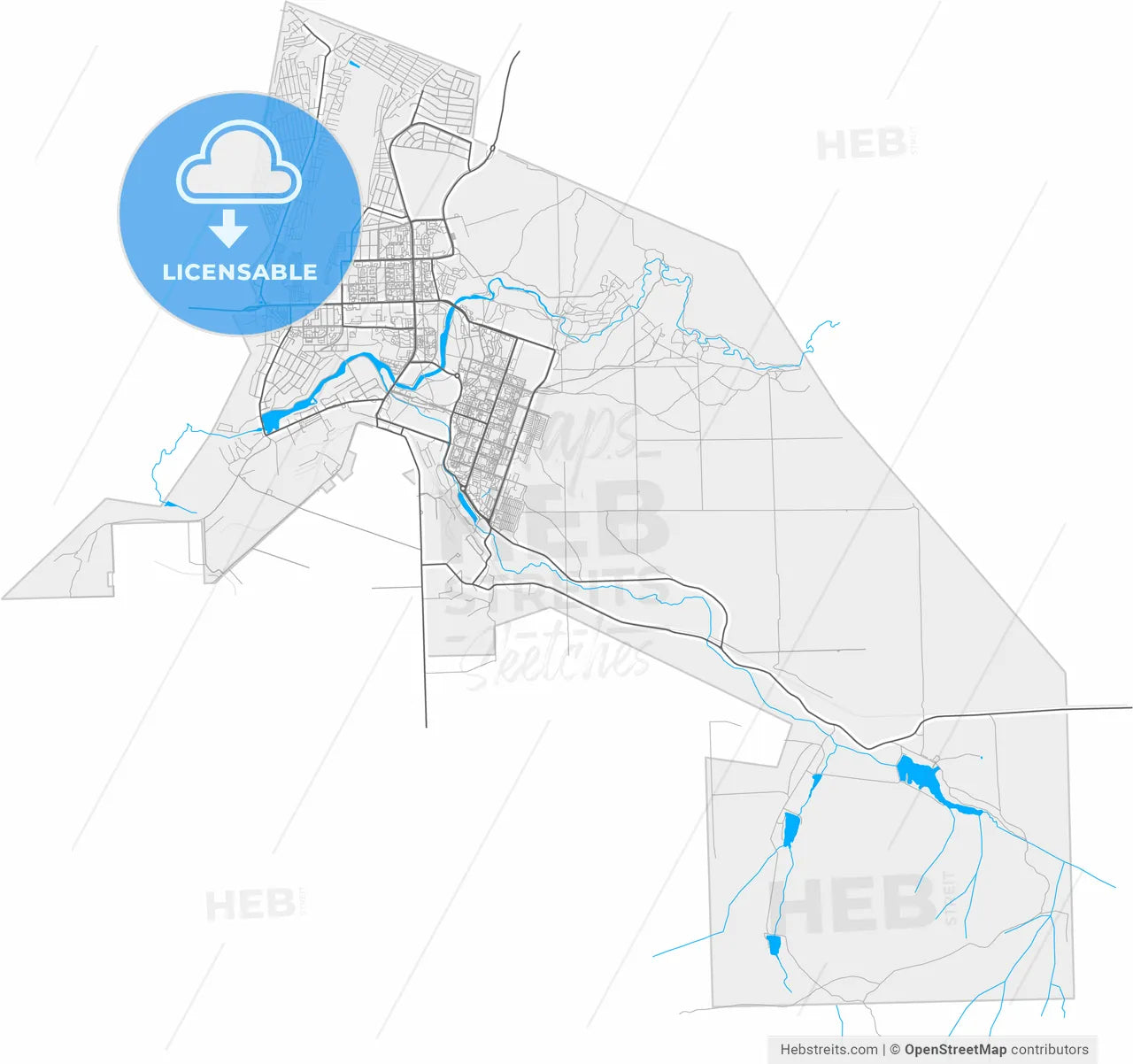 Sarov, Nizhny Novgorod Oblast, Russia, high resolution vector map - Instant download PDF and JPG