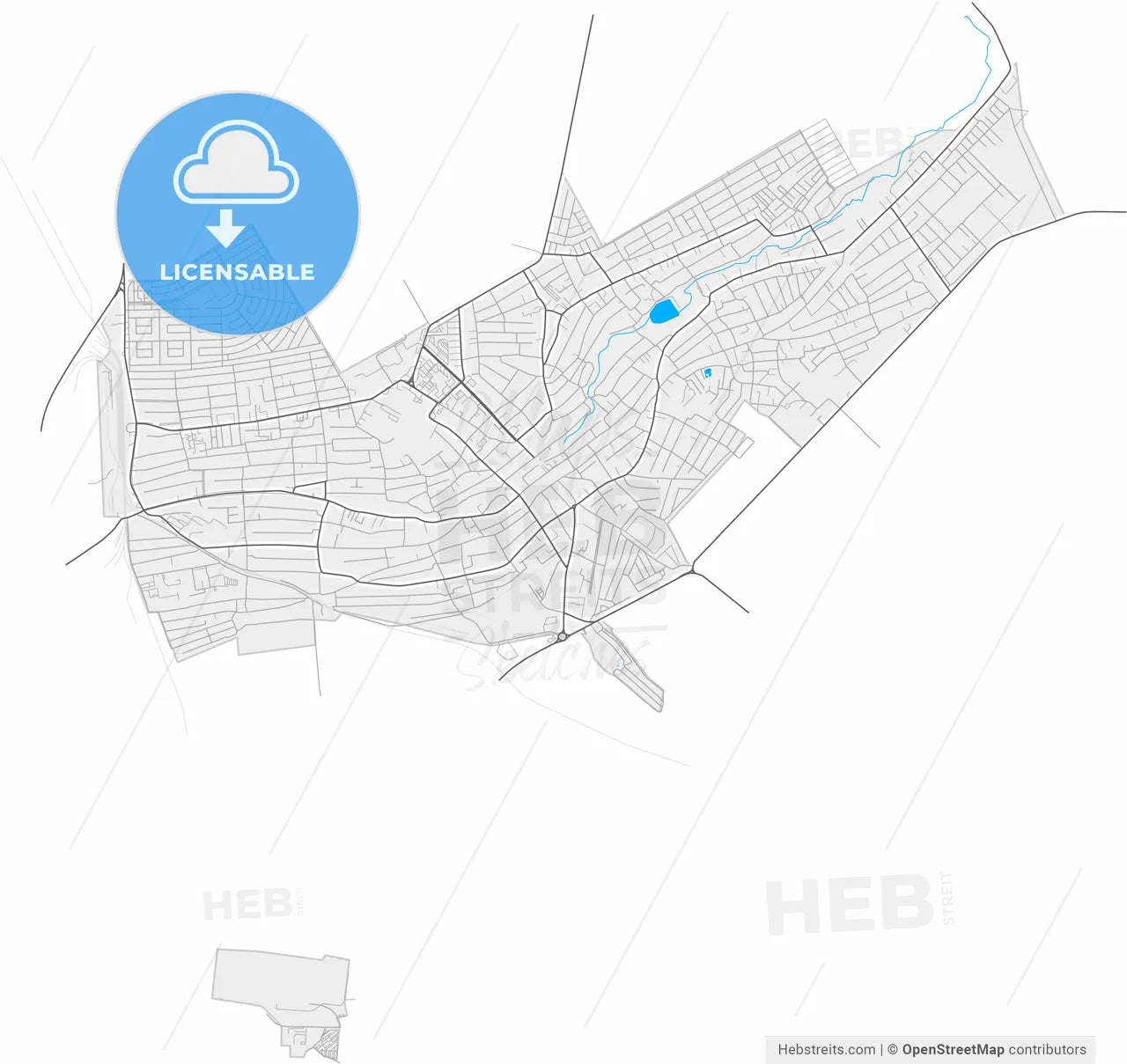 Mikhaylovsk, Stavropol Krai, Russia, high resolution vector map - Instant download PDF and JPG