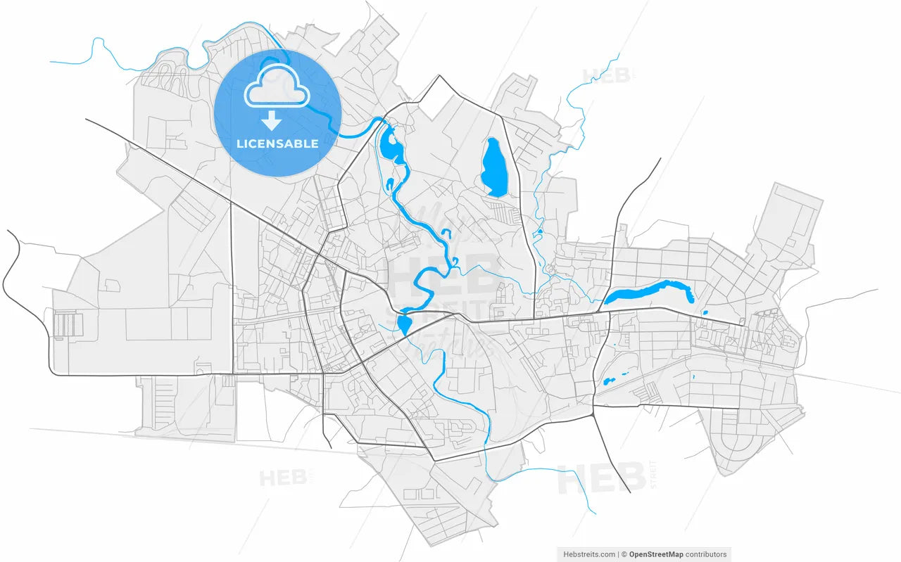 Ivanteyevka, Moscow Oblast, Russia, high resolution vector map - Instant download PDF and JPG