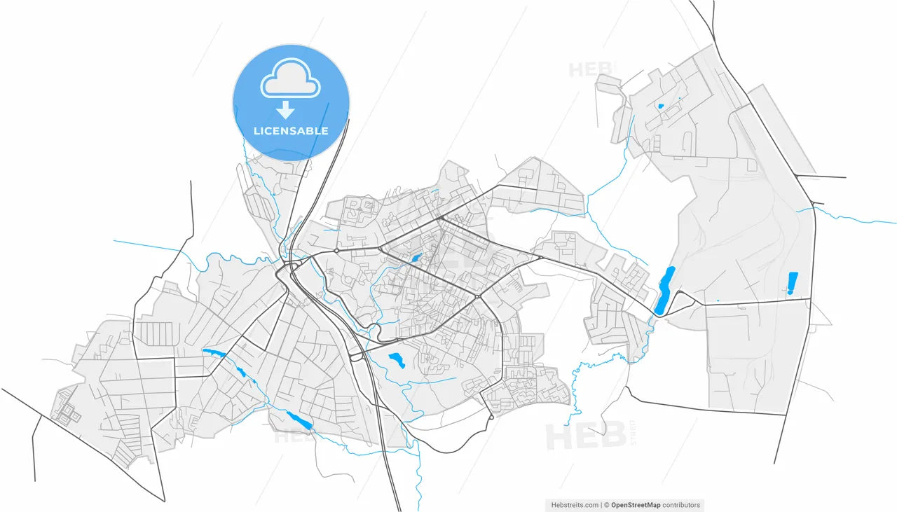 Vidnoye, Moscow Oblast, Russia, high resolution vector map - Instant download PDF and JPG