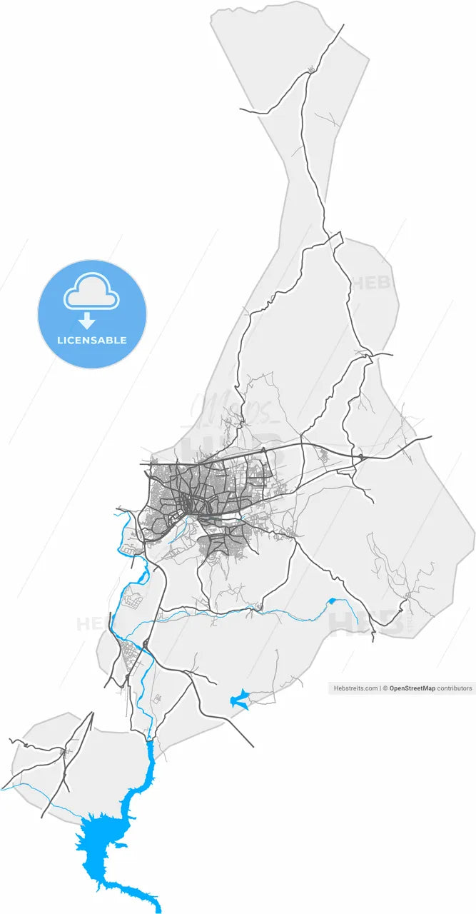 Kırıkkale, Kırıkkale, Turkey, high resolution vector map - Instant download PDF and JPG