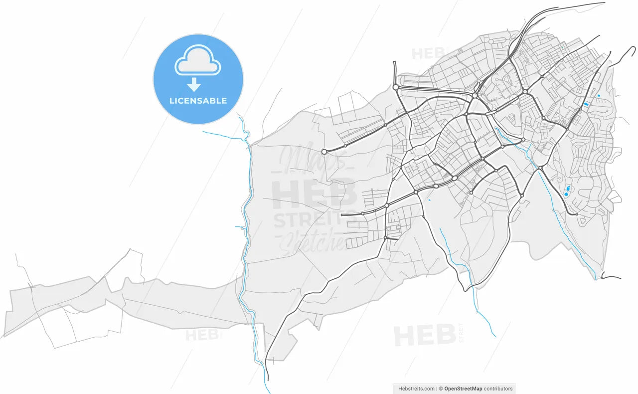 Mairena del Aljarafe, 41927, Spain, high resolution vector map - Instant download PDF and JPG