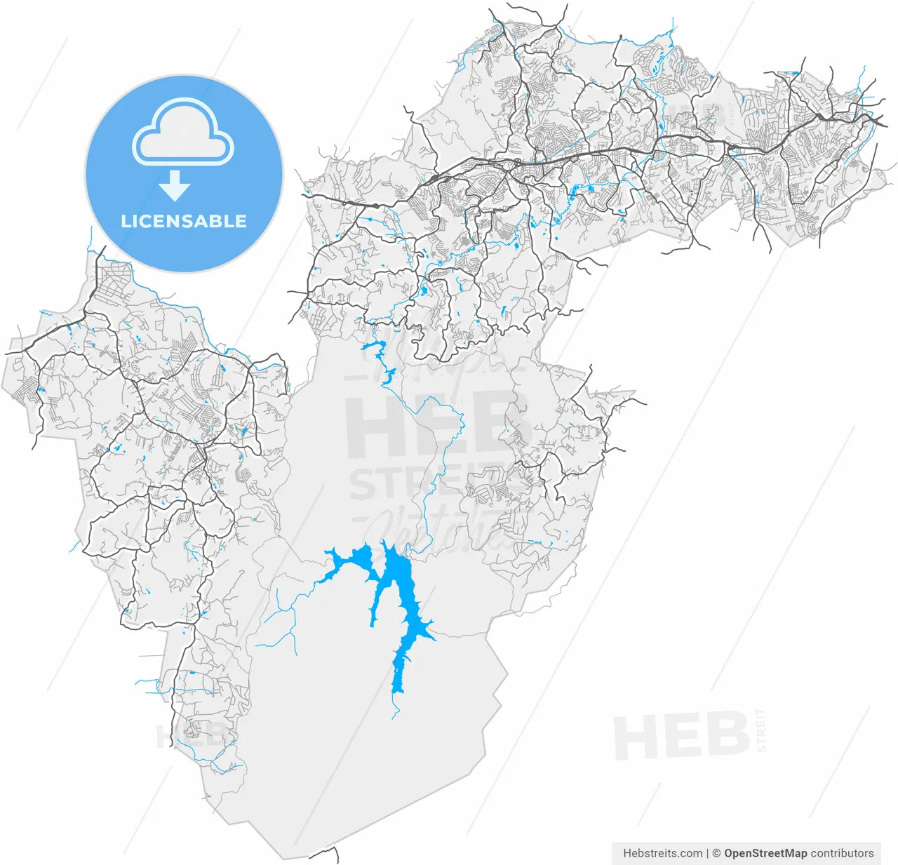 Cotia, Brazil, high resolution vector map - Instant download PDF and JPG