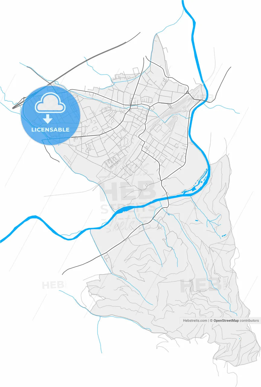 Knittelfeld, Styria, Austria, high resolution vector map - Instant download PDF and JPG