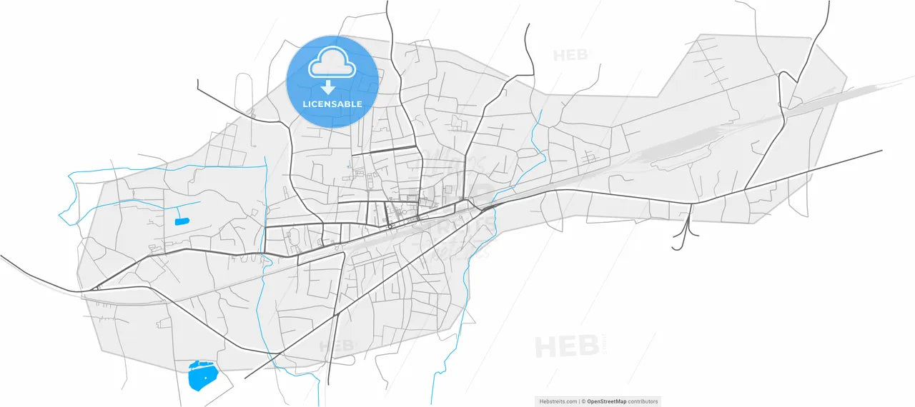 Samtredia, Imereti, Georgia, high resolution vector map - Instant download PDF and JPG