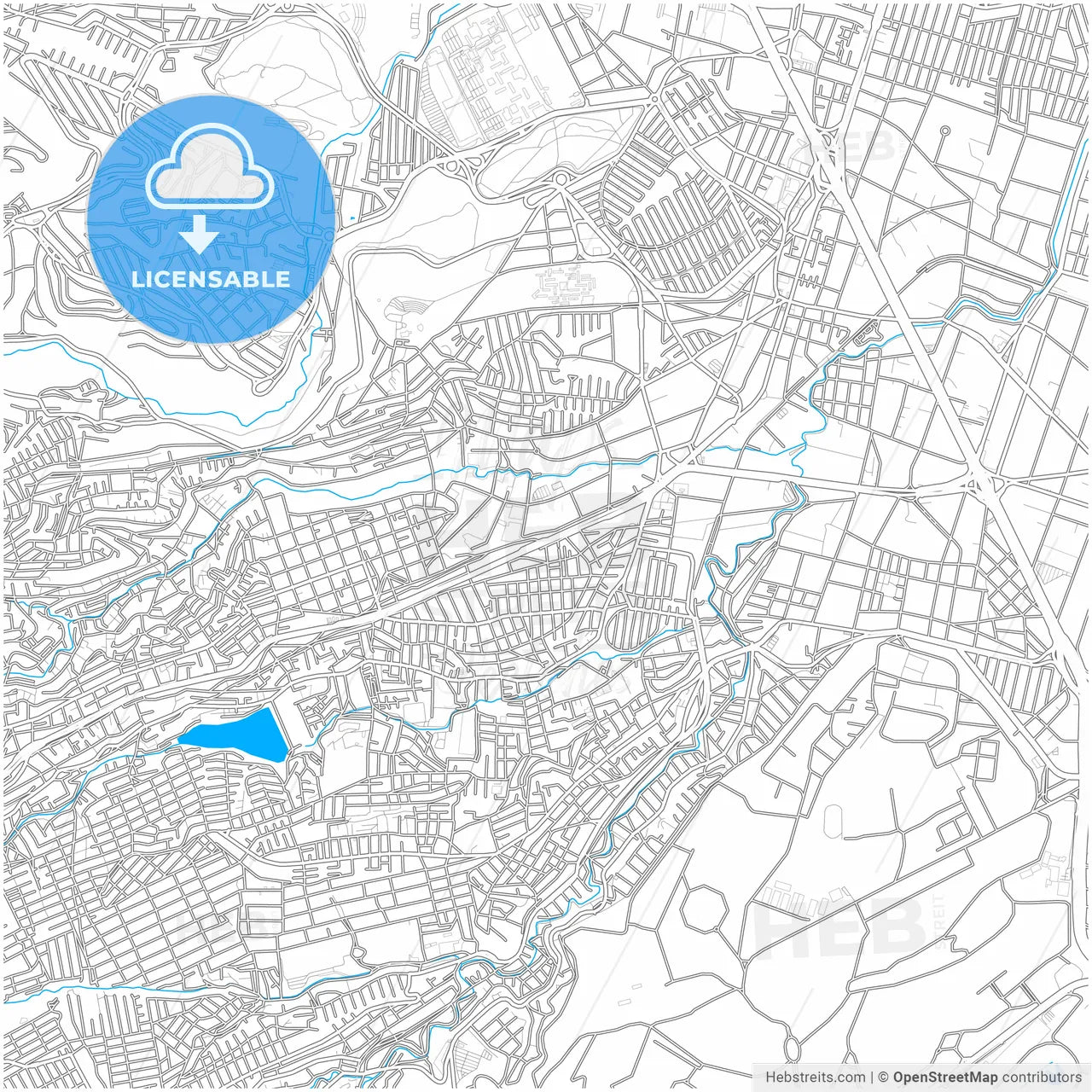 Naucalpan, México, Mexico, city map with high resolution roads.