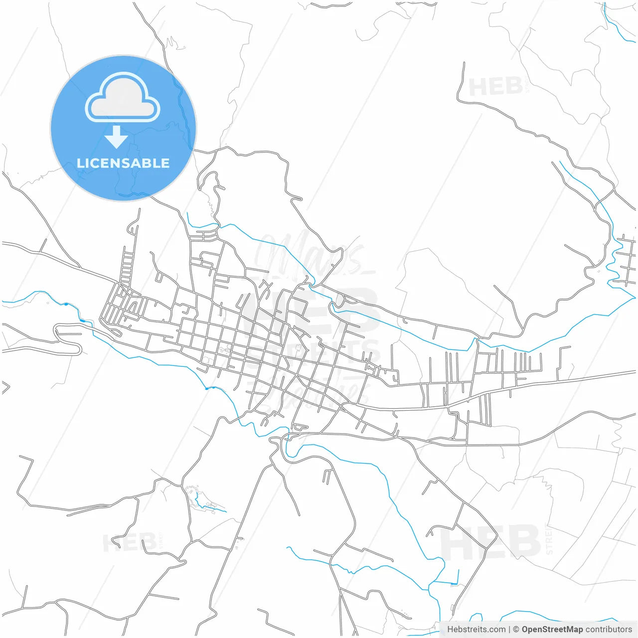 Xico, México, Mexico, city map with high resolution roads.