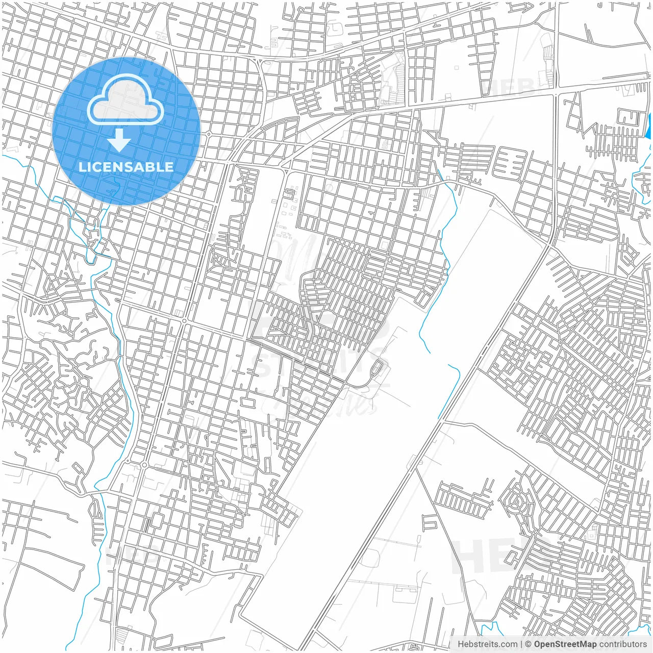 Uruapan, Michoacán, Mexico, city map with high resolution roads.