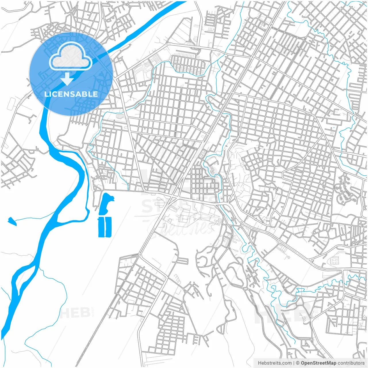 Poza Rica, Veracruz, Mexico, city map with high resolution roads.
