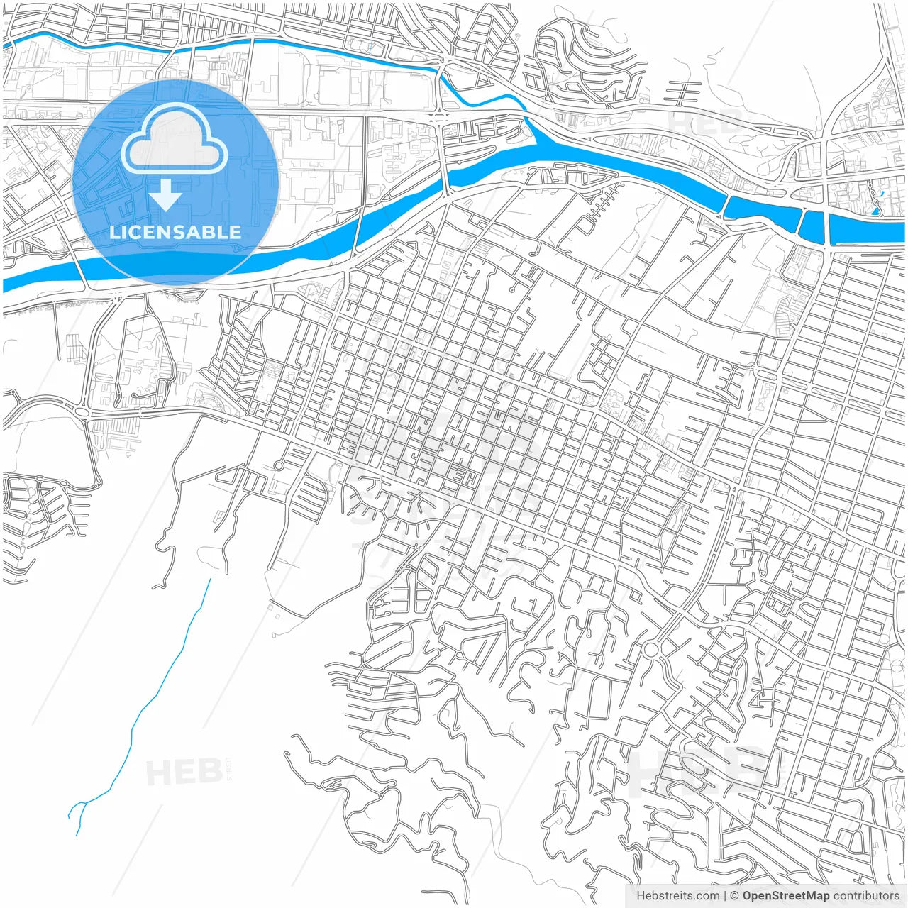 San Pedro Garza García, Nuevo León, Mexico, city map with high resolution roads.