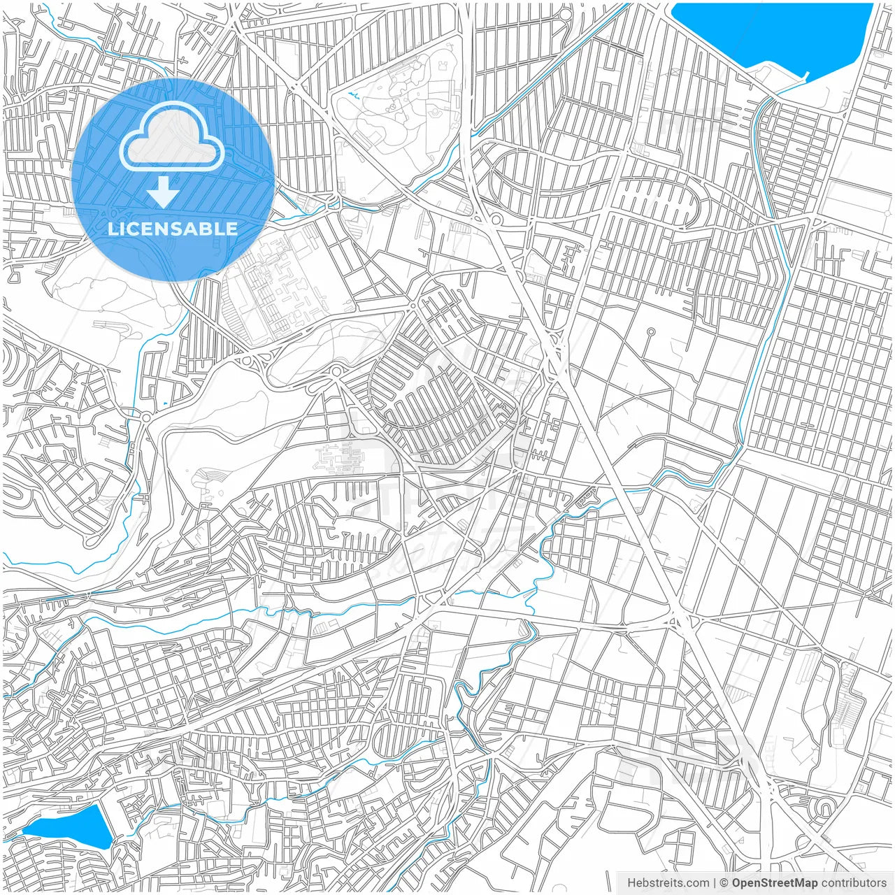 Naucalpan, México, Mexico, city map with high resolution roads.
