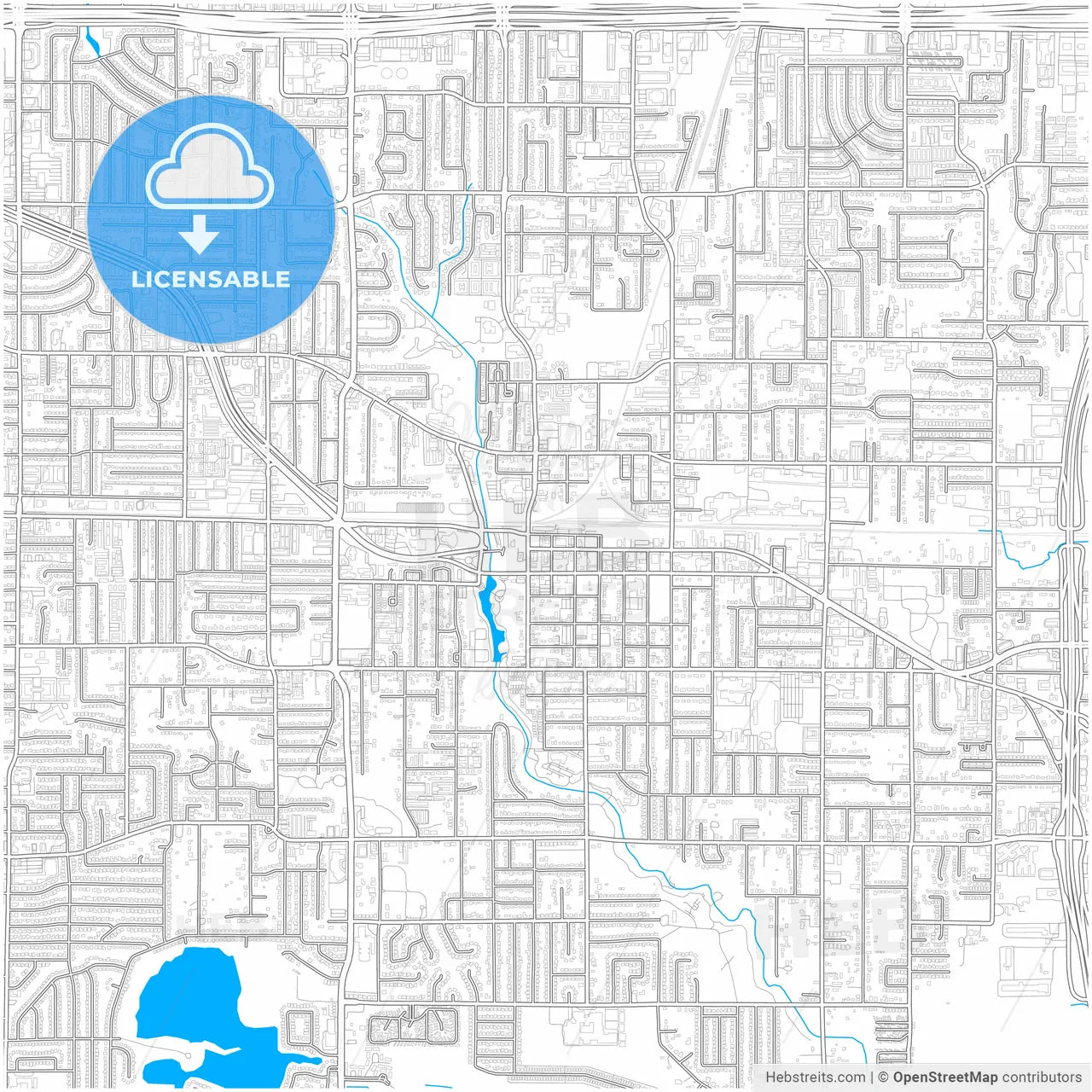 Irving, Texas, United States, city map with high resolution roads.