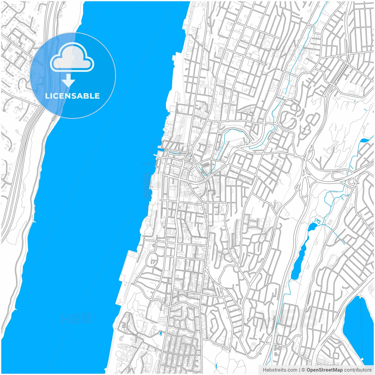Yonkers, New York, United States, city map with high resolution roads.