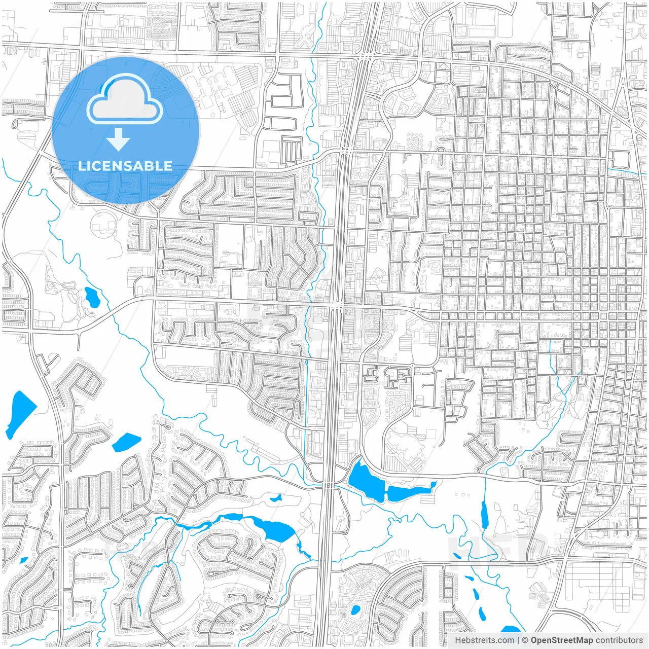 McKinney, Texas, United States, city map with high resolution roads.