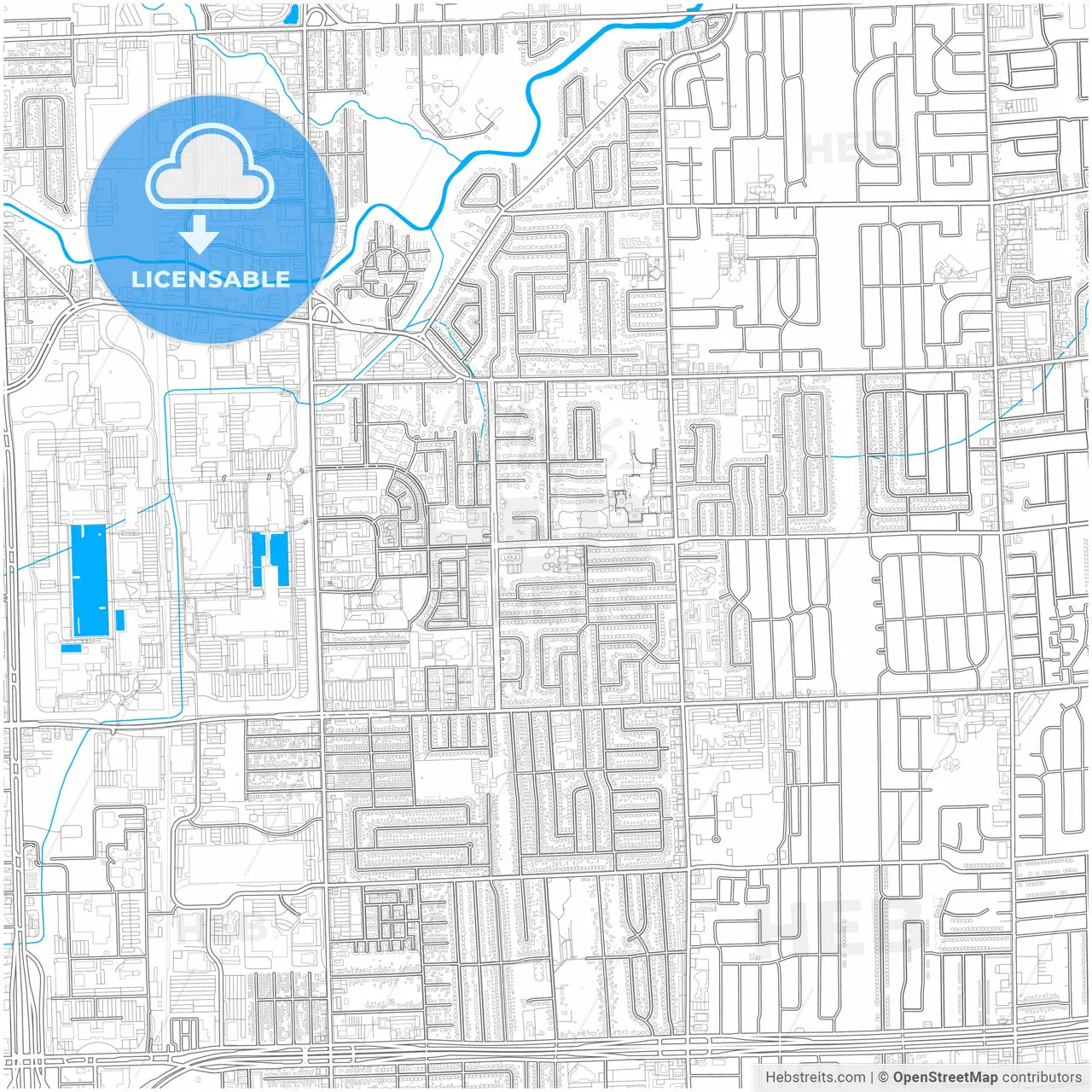 Warren, Michigan, United States, city map with high resolution roads.