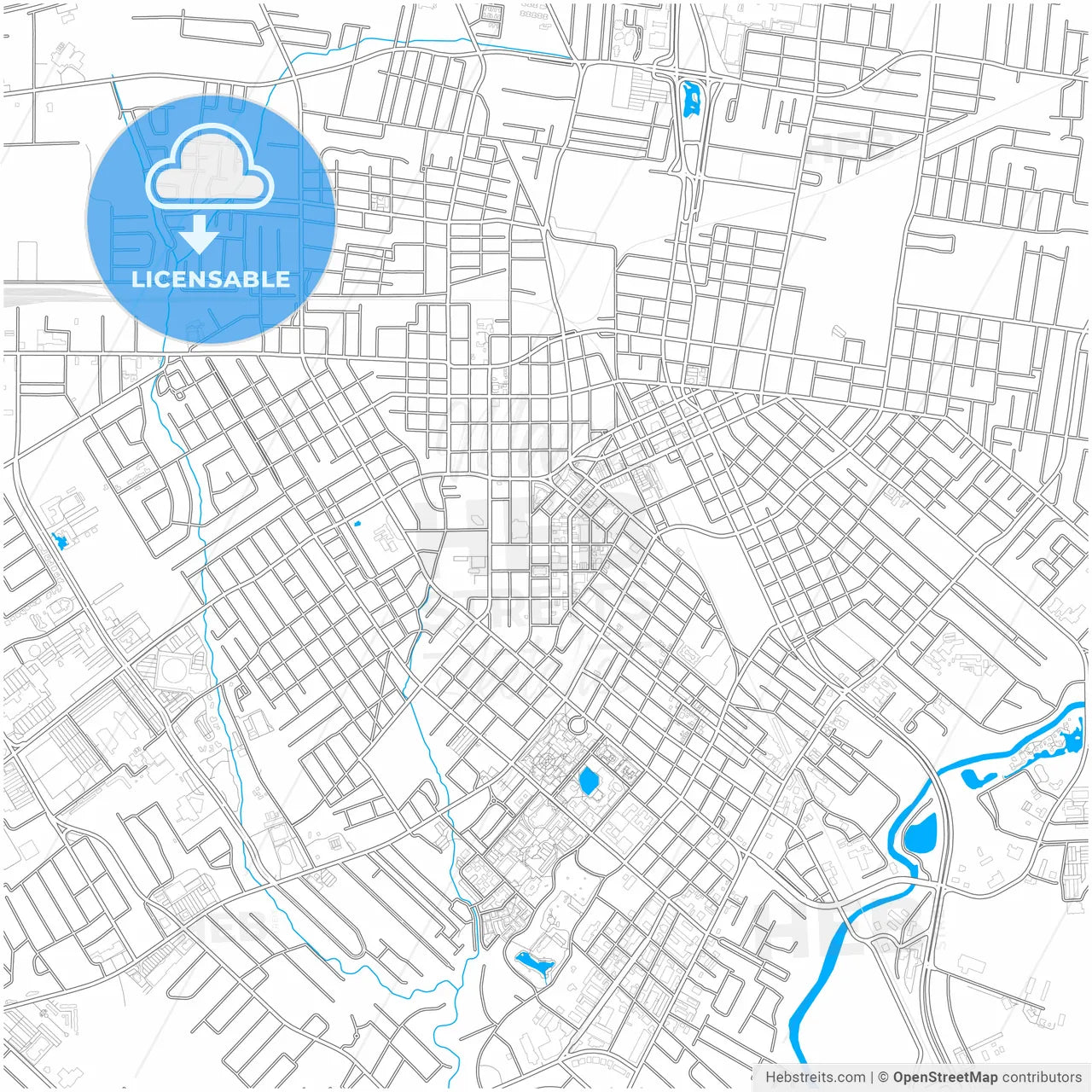 Lafayette, Louisiana, United States, city map with high resolution roads.