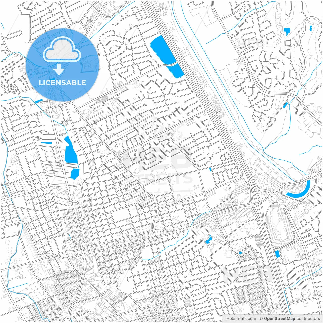 Las Cruces, New Mexico, United States, city map with high resolution roads.