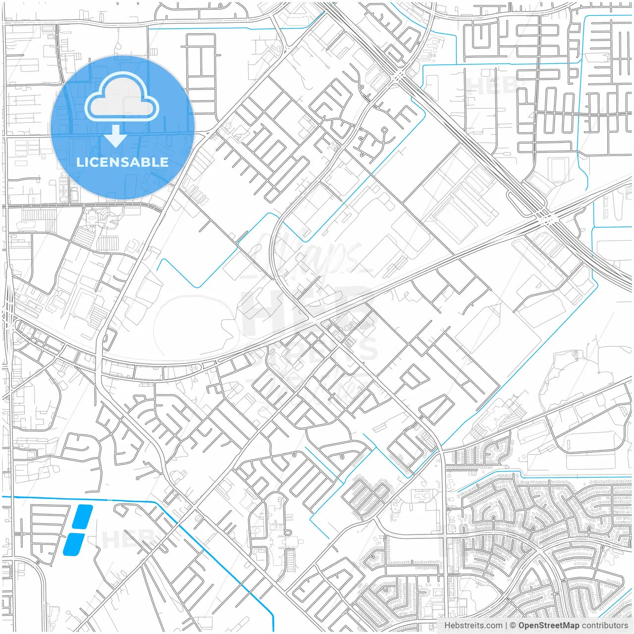 Missouri City, Texas, United States, city map with high resolution roads.