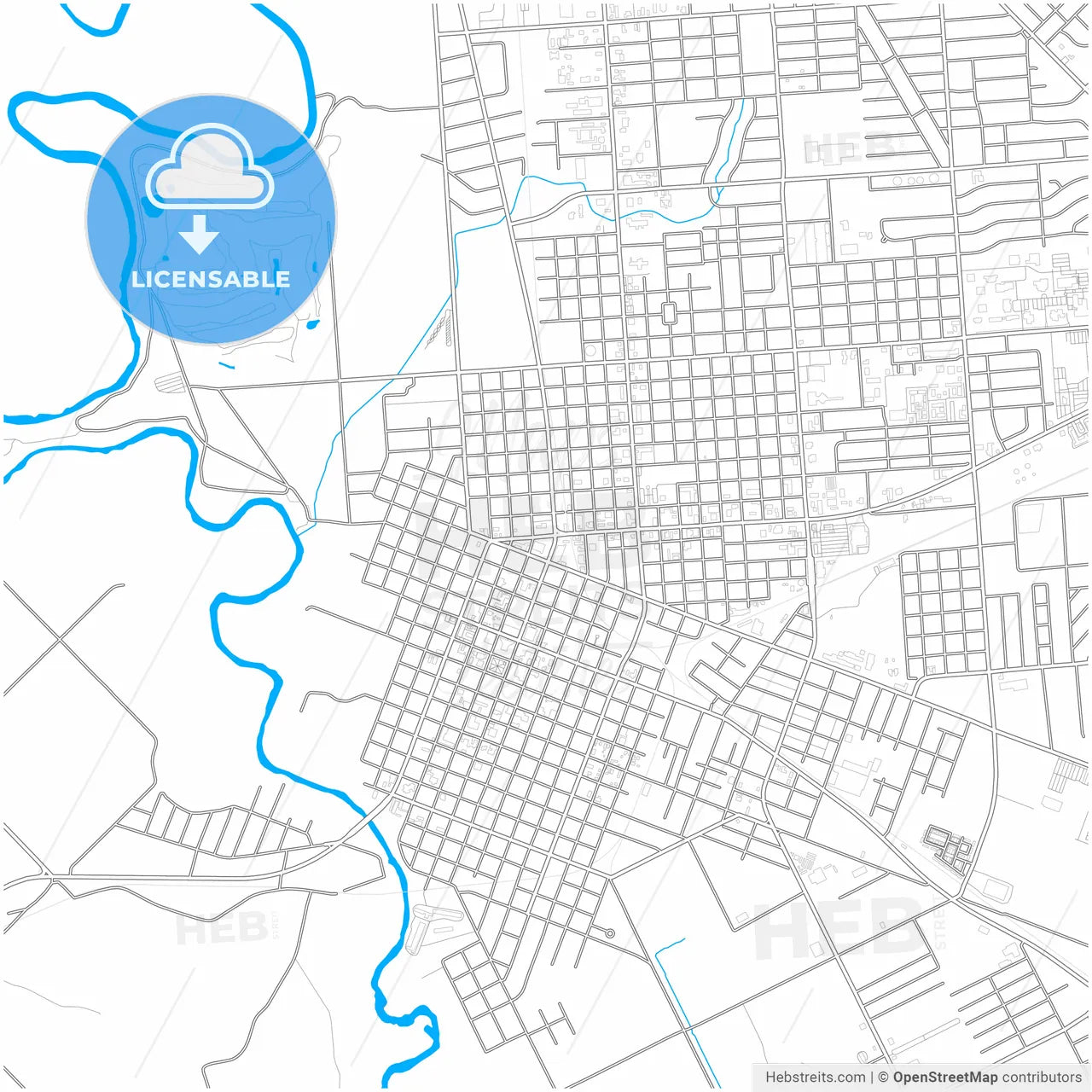 Victoria, Texas, United States, city map with high resolution roads.
