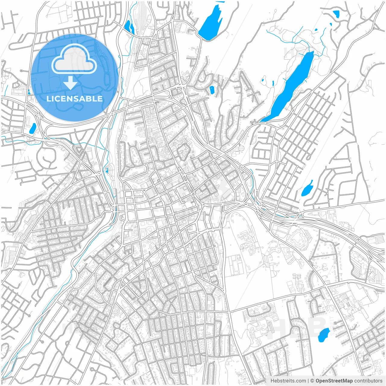 White Plains, New York, United States, city map with high resolution roads.