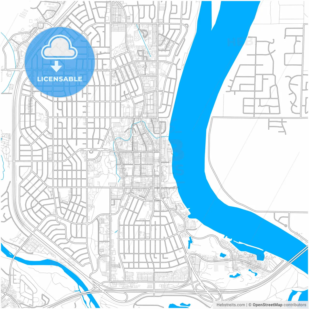 Richland, Washington, United States, city map with high resolution roads.