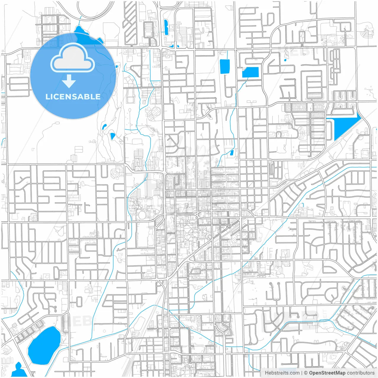 Normal, Illinois, United States, city map with high resolution roads.