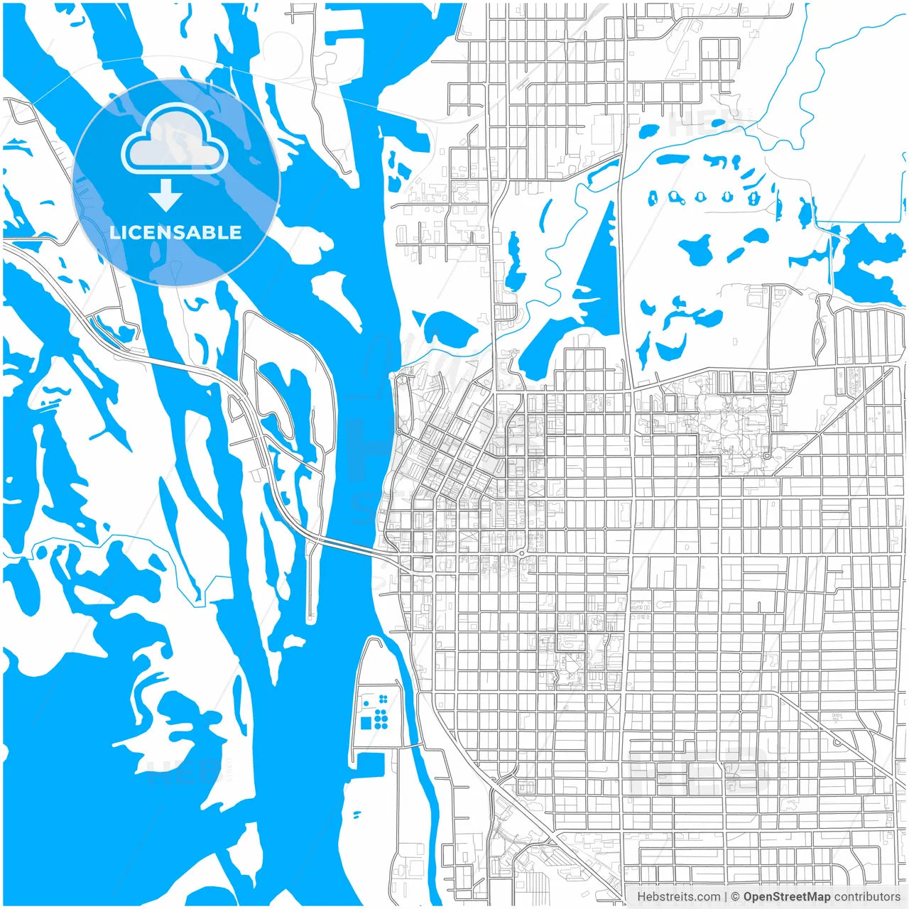 La Crosse, Wisconsin, United States, city map with high resolution roads.