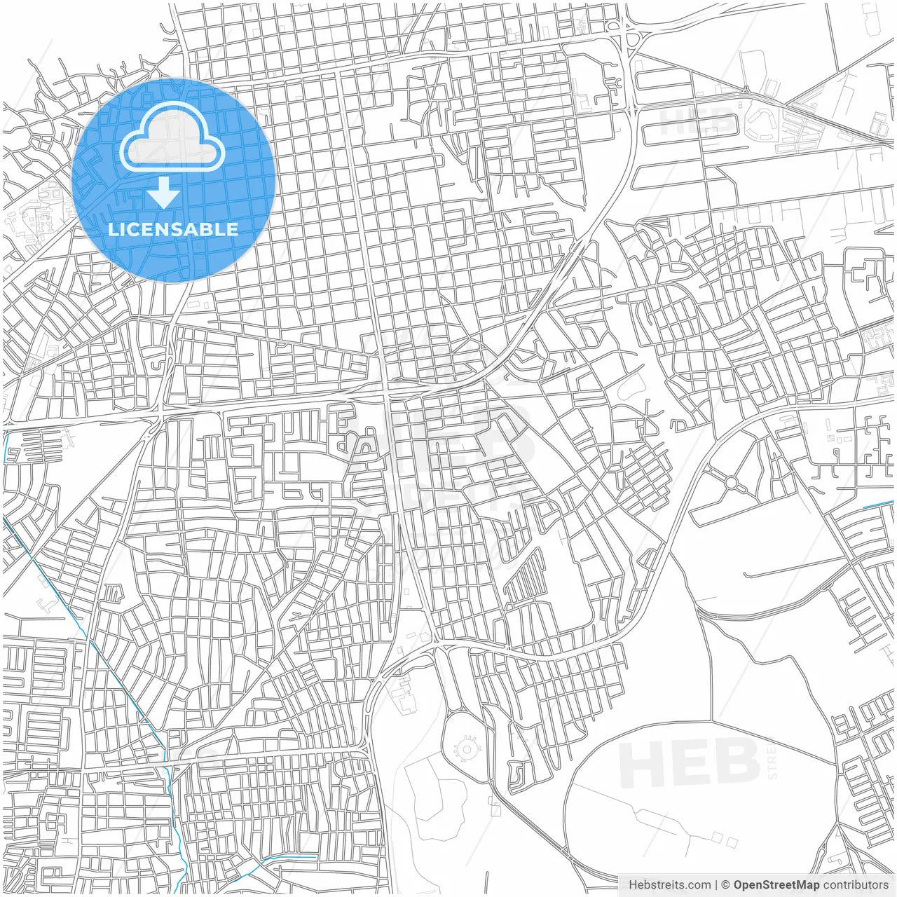 Valencia, Venezuela, city map with high resolution roads.