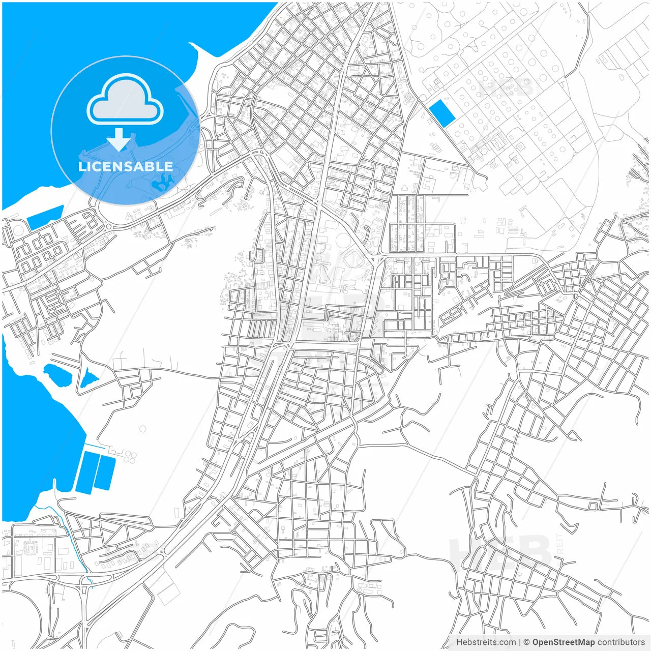 Puerto La Cruz, Venezuela, city map with high resolution roads.