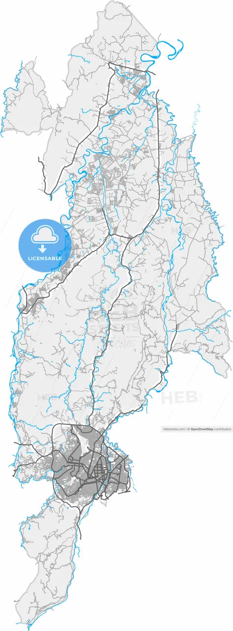 Cucuta, Colombia, high resolution vector map - Instant download PDF and JPG