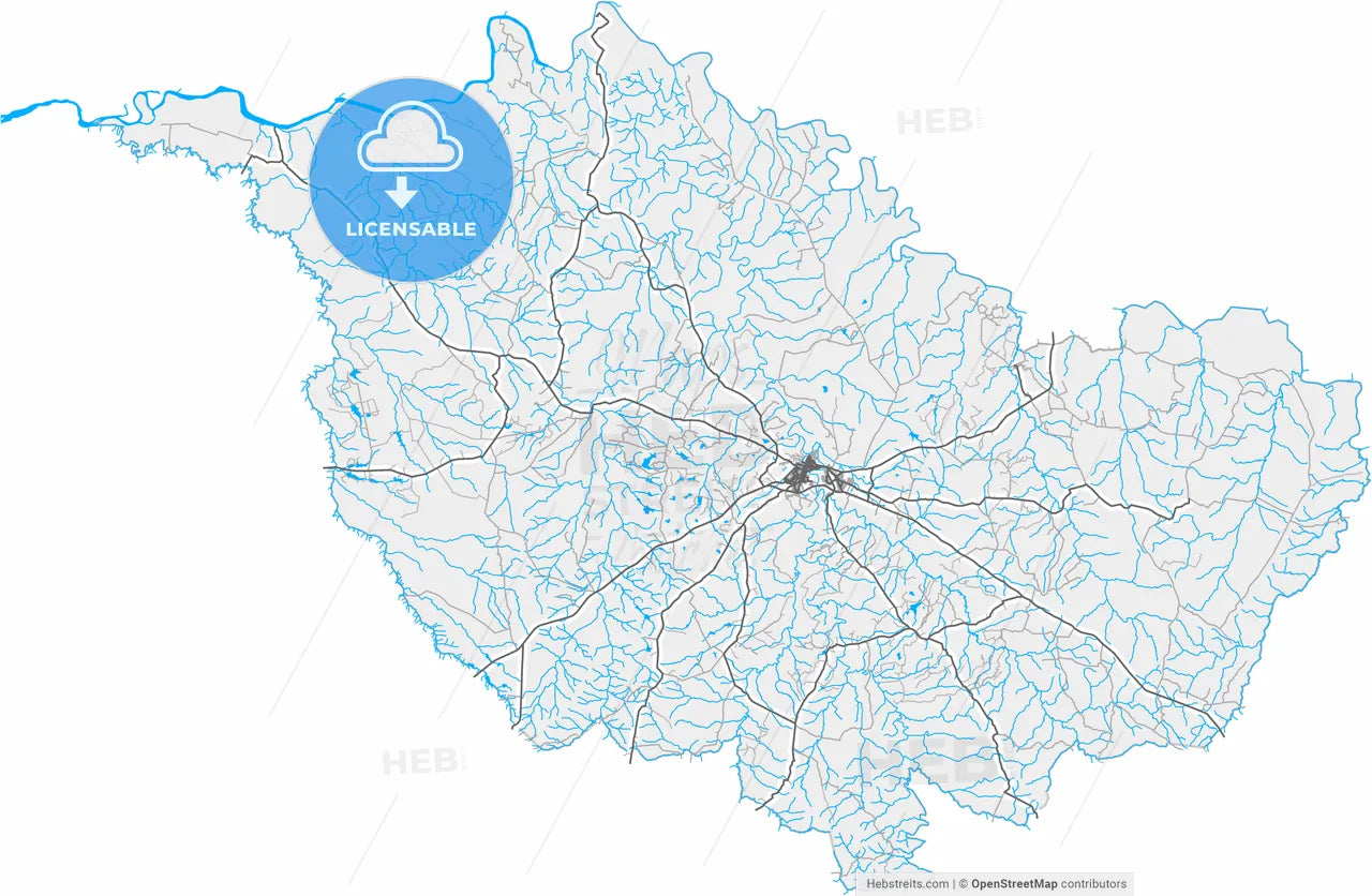 Alegrete, Brazil, high resolution vector map - Instant download PDF and JPG