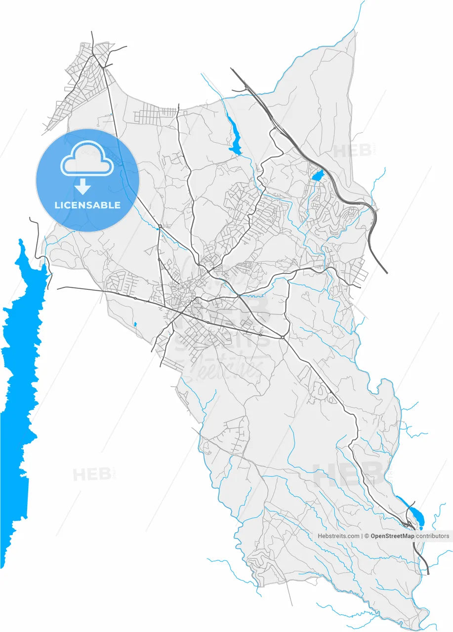 Galapagar, Madrid, Spain, high resolution vector map - Instant download PDF and JPG