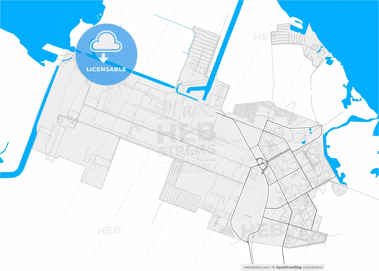 Enerhodar, Zaporizhia Oblast, Ukraine, high resolution vector map - Instant download PDF and JPG