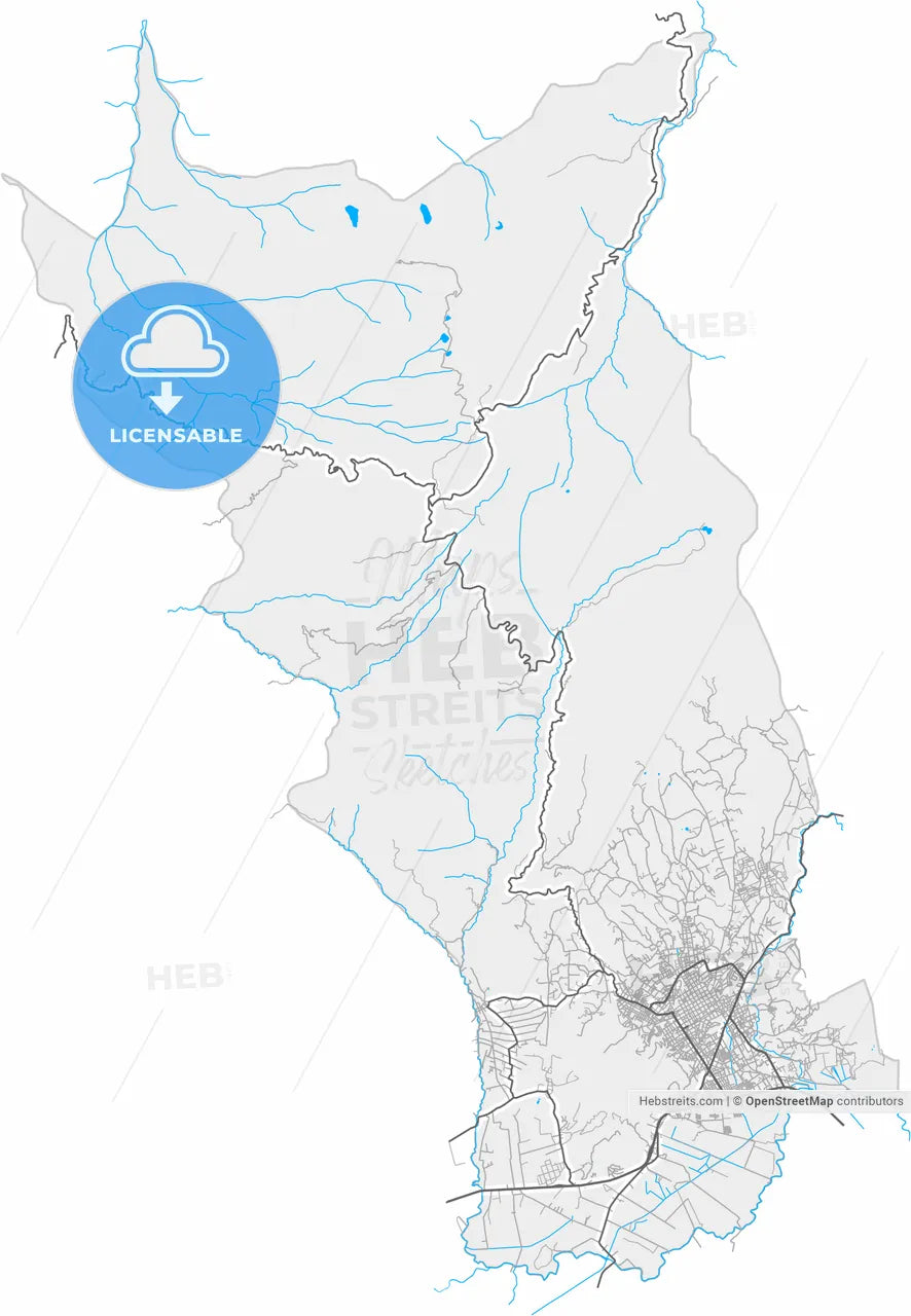 Duitama, Colombia, high resolution vector map - Instant download PDF and JPG