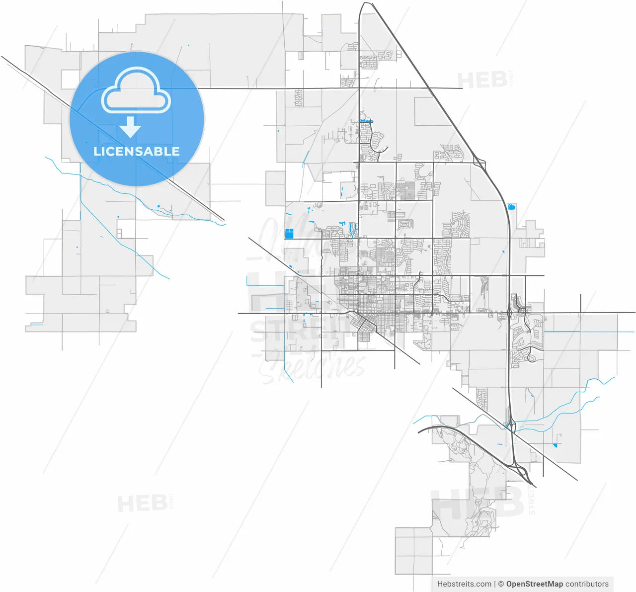 Casa Grande, Arizona, United States, high resolution vector map - Instant download PDF and JPG