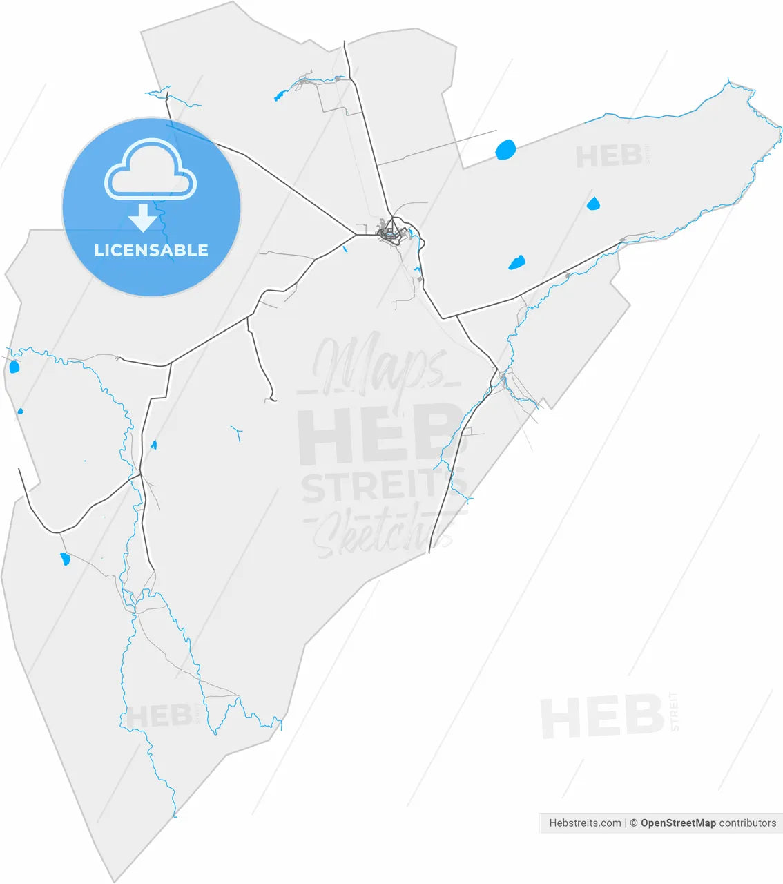 Arkalyk, Kostanay Province, Kazakhstan, high resolution vector map - Instant download PDF and JPG