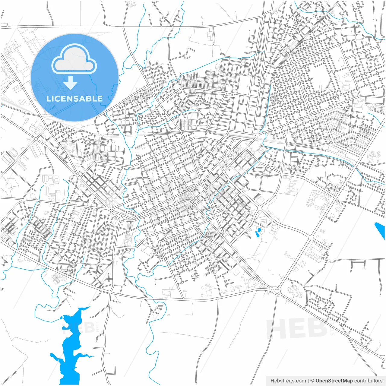 Las Tunas, Las Tunas, Cuba, city map with high resolution roads.