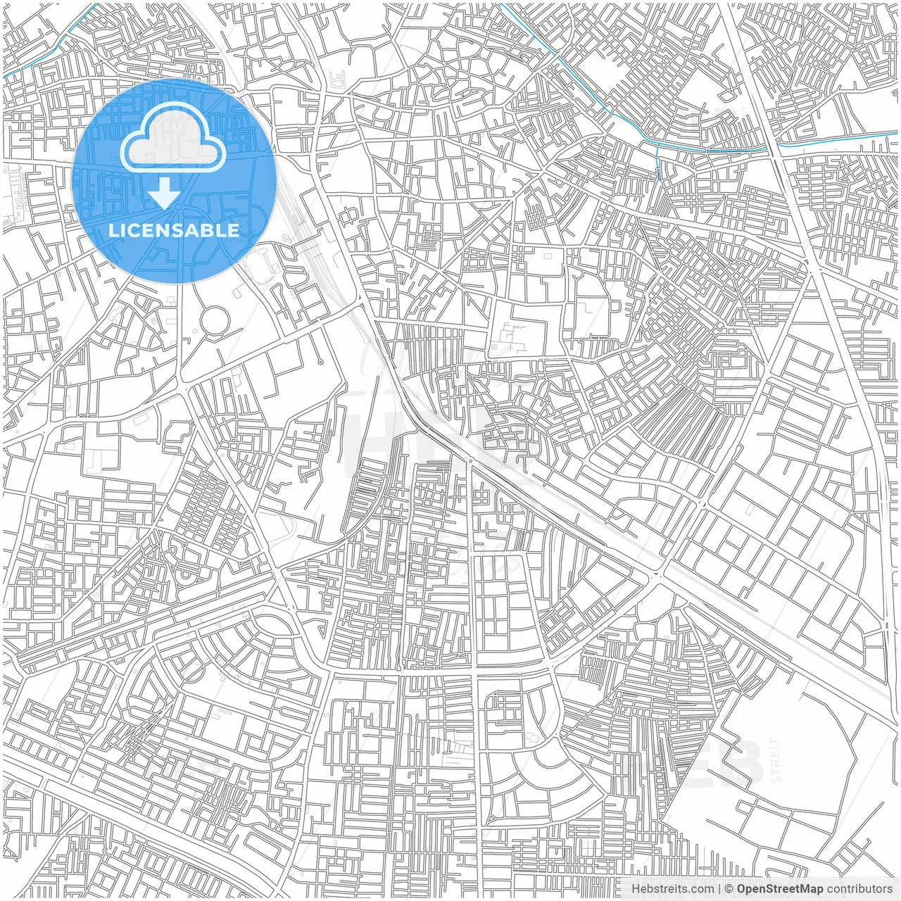 Ludhiana, Punjab, India, city map with high resolution roads.