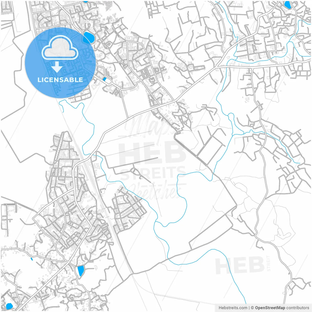Vasai-Virar, Maharashtra, India, city map with high resolution roads.